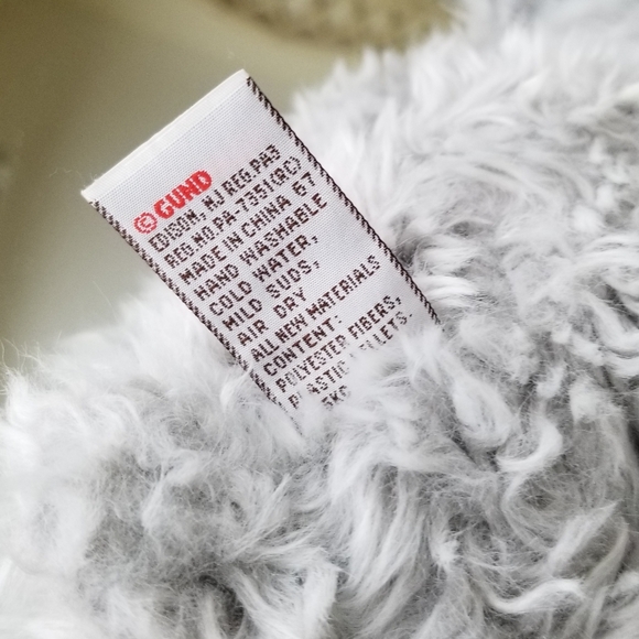 ❗Gund Teddy Bear Jackson Plush Stuffed Animal Gray Silver Ribbon Bow❗ - Picture 5 of 7